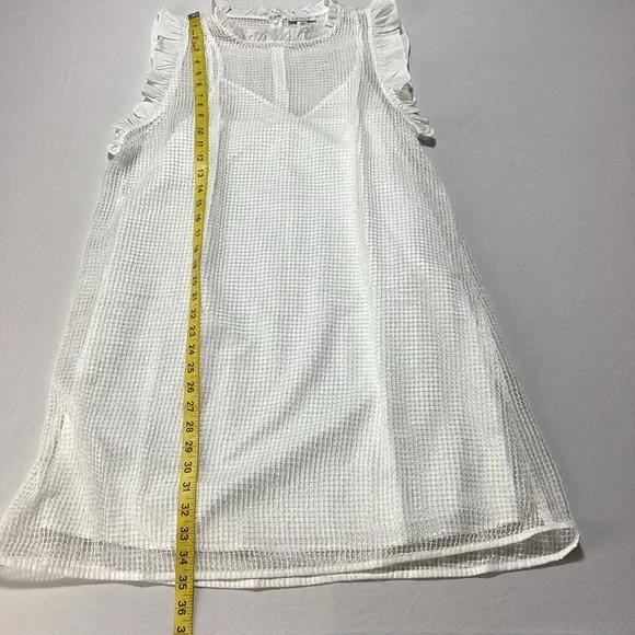 VENUS White Diamond Lace Ruffle Mini Dress - Picture 9 of 12